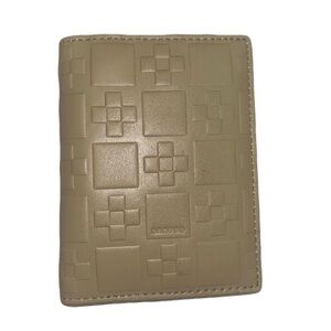 Sandro Unisex Embossed Textured Geometric Pattern Card Holder